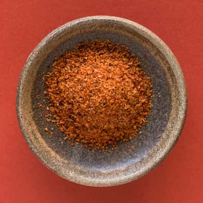 Chili Lime Seasoning in a round ceramic bowl