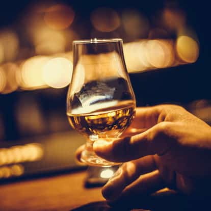 A glass of single malt Scotch