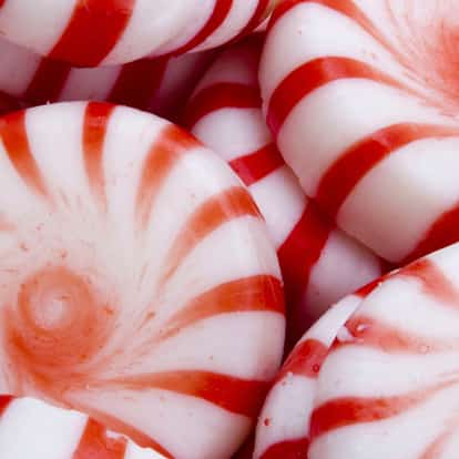 Peppermint Schnapps close-up of peppermint hard candies