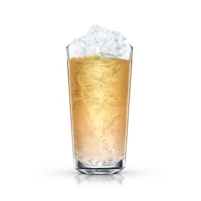 Absolut Lullaby in a highball glass with crushed ice on white background