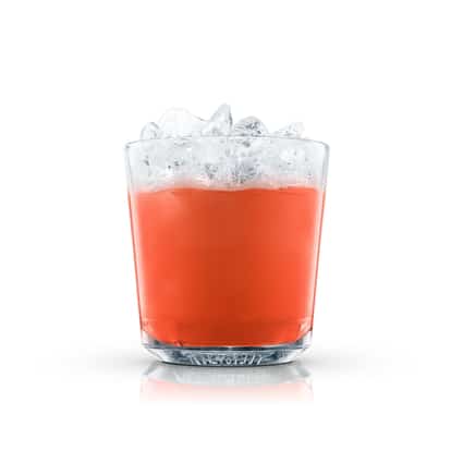 Absolut May Be Hot in a rocks glass with crushed ice on white background