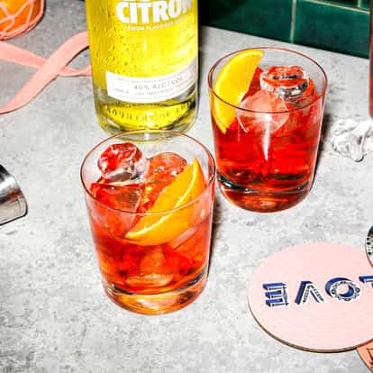 Absolut Negroni, a Negroni variation using Absolut Citron lemon-flavored vodka.