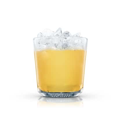 Absolut Solstice in a rocks glass with crushed ice on white background