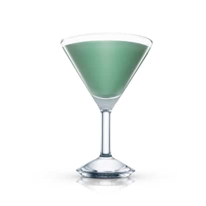 Absolut Vanilia Grasshopper in a martini glass on white background