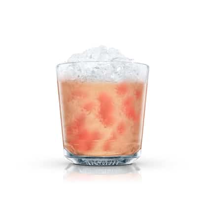 Absolut Watermelon and Melon in a rocks glass with crushed ice on white background
