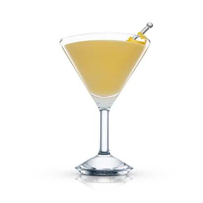 Admiral (with Whiskey) served in a martini glass with a lemon twist on a pick