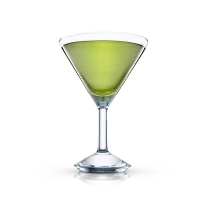 Bazooka served in a martini glass on white background