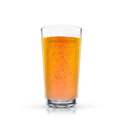 Beerbuster in a highball glass with visible bubbles on white background