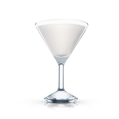 Bee’s Kiss served in a stemmed martini glass on white background