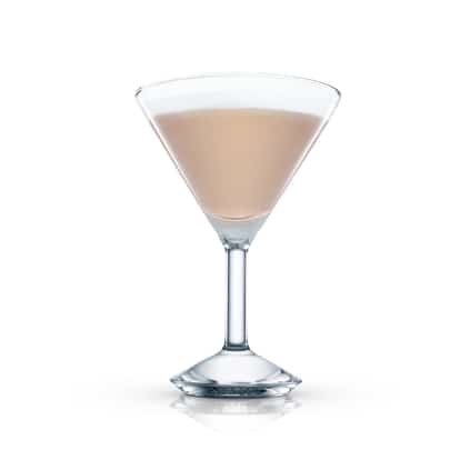 Blackbird in a martini glass on white background