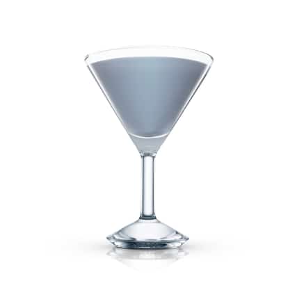 Blue Angel in a martini glass on white background