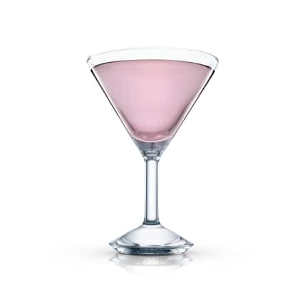 Blue Moon in a martini glass on white background