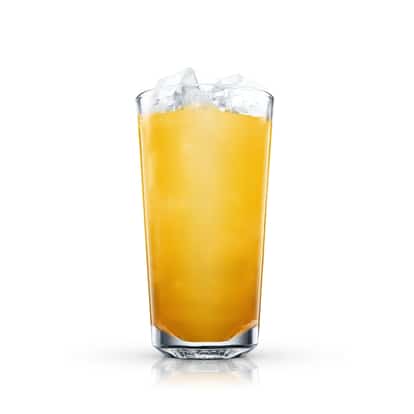 Bossa Nova 1 in a highball glass with ice on white background