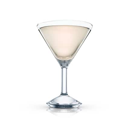 Buffalo Bill served in a martini glass on white background