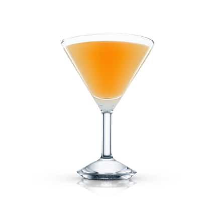 Bull’s Blood single serving in a stemmed martini glass on white background