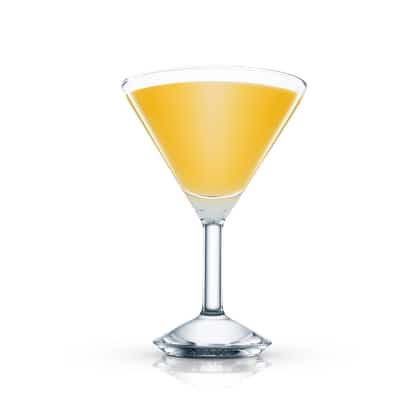 Butler Cocktail in a martini glass on white background