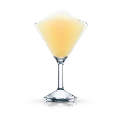 Coconut Grove served frozen in a martini glass on white background