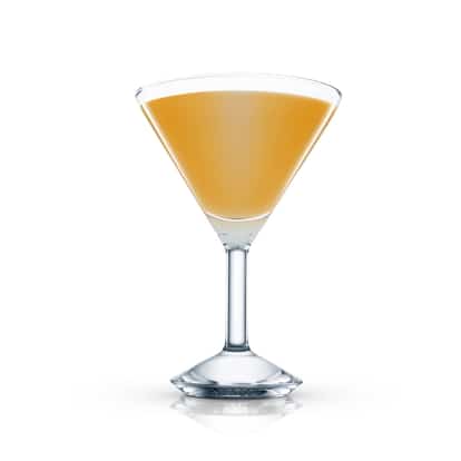 Diablo Rouge served in a stemmed martini glass on white background
