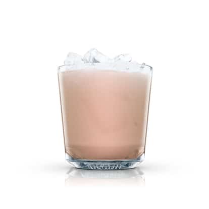 Dirty White Mother in an Absolut rocks glass with ice on white background