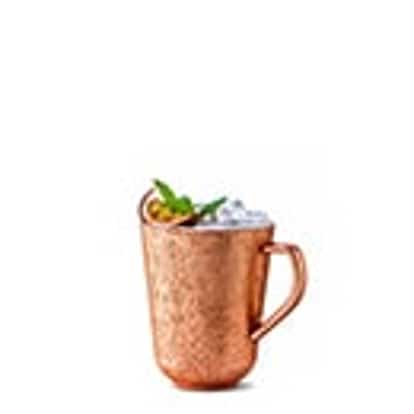 Copper Cup #16 in a copper mug with crushed ice and lime wedge and mint sprig