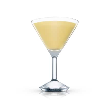 Favorit in a martini glass on white background