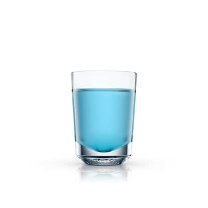 Flaming Blue Bahoona Shooter in a shot glass on white background