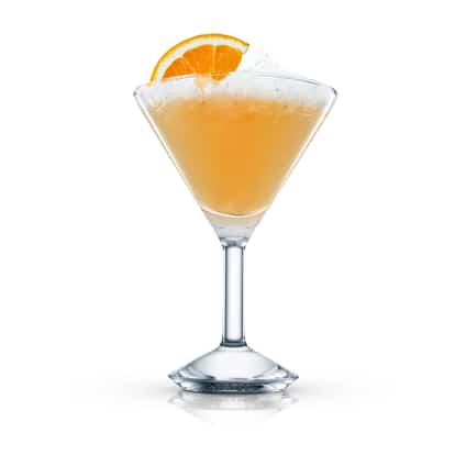 Florida in a martini glass with crushed ice and an orange wedge