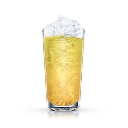 Flying Fish in a highball glass with crushed ice on white background