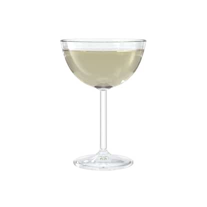 George Sand in a coupe glass on white background