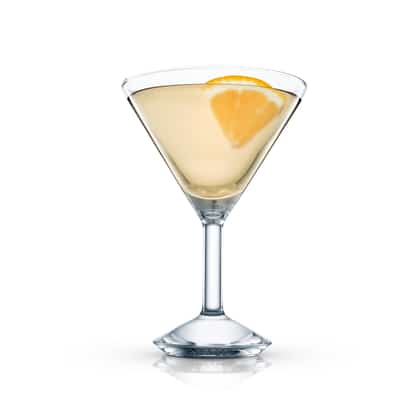 Gilroy in a martini glass with an orange slice