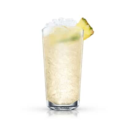 Gin Cobbler in a highball glass with crushed ice and a pineapple wedge