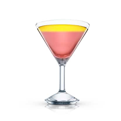 Gin Daisy served in a martini glass on white background