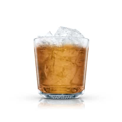 Gold Rush, The in an Absolut rocks glass filled with ice on white background