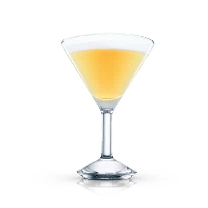 Golden Slipper in a martini glass on white background
