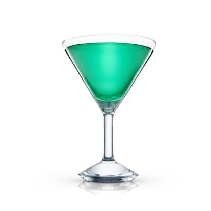Green Dragon in a martini glass on white background