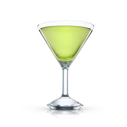 Green Lady (in Paris) in an Absolut martini glass on white background