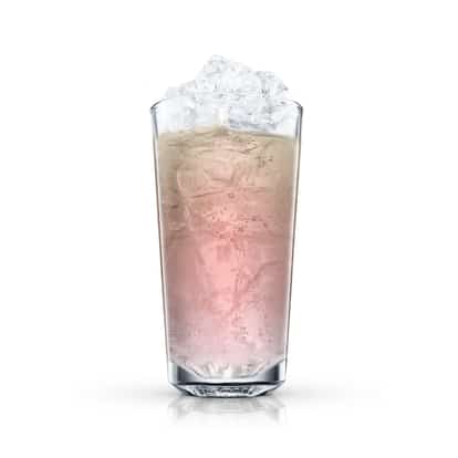 Hashi Bashi in a highball glass with crushed ice on white background