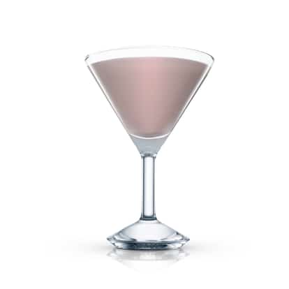 Island Rose in a martini glass on white background