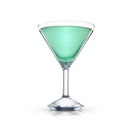 Jade in a martini glass on white background
