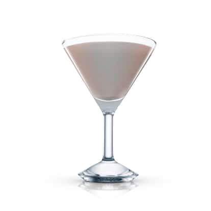 Liebfraumilch served in a martini glass on white background