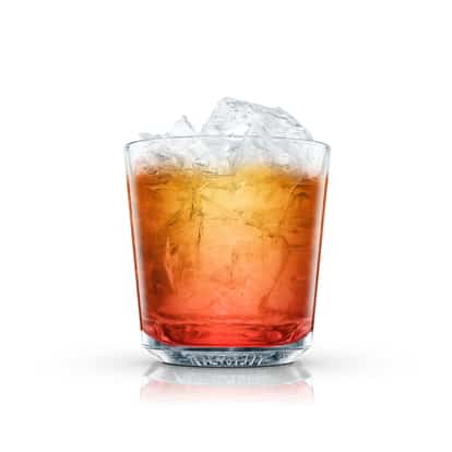 Loch Lomond in an Absolut rocks glass with crushed ice on white background