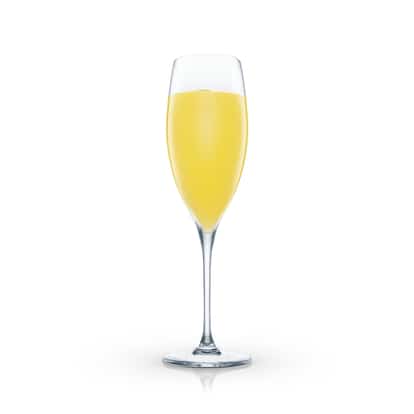 Love Soane in a champagne flute on white background