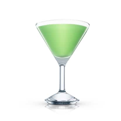 Magic Star served in a martini glass on white background