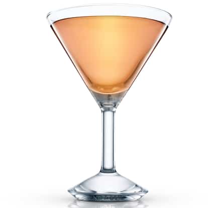Maple Leaf cocktail in a cocktail glass, perfect for serving during Canadian Thanksgiving