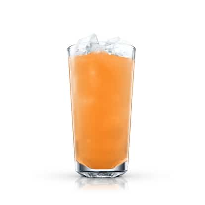 Miami Spice in a highball glass with ice on white background