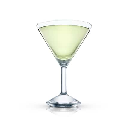 Moksha Martini in a martini glass on white background