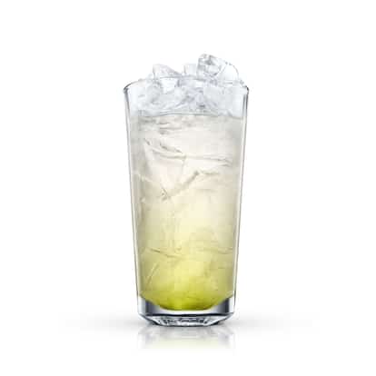Mouresque in a tall highball glass with crushed ice on white background