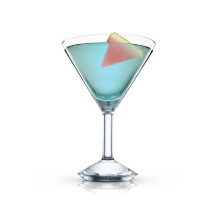 Ole’ served in an Absolut martini glass with a fruit wedge garnish on white background