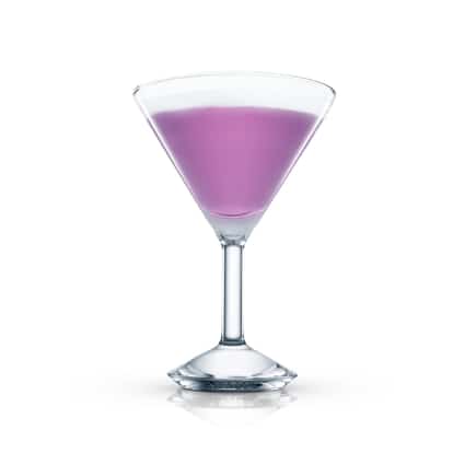 Orchid in a martini glass on white background