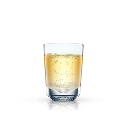 Pears Slammer in a rocks glass on white background